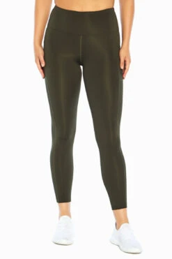 Marika High Rise Side Pocket Ankle Legging - Rosin Green -Marika MLL1145A 3I6.8707